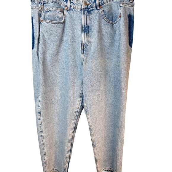 ZARA Womens Size 12/14 Light Blue Relaxed Fit Jeans 100% Cotton - Picture 5 of 15